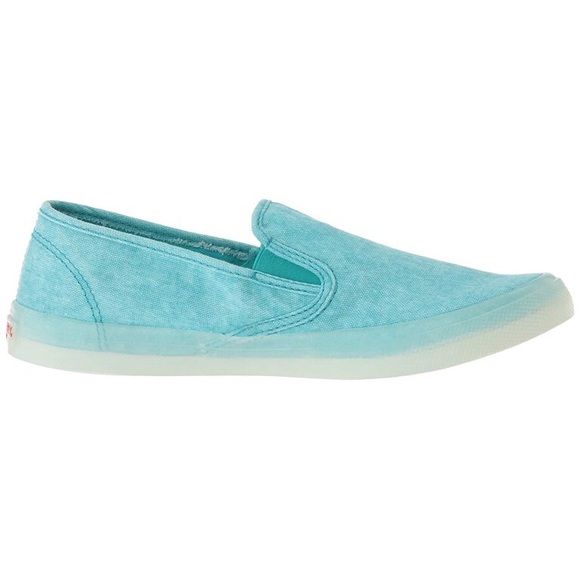 New In Box! Sperry Slip-On Sneaker With Memory Foam In Fun Turquoise Color - Picture 3 of 15